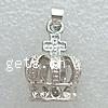 Zinc Alloy Crown Pendants, plated Approx 3.5mm 