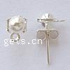 Brass Earring Stud Component, stainless steel post pin, plated, with loop 4xx713mm Approx 0.8mm 