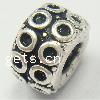 Zinc Alloy European Beads, Drum, plated, without troll Approx 4.5mm 