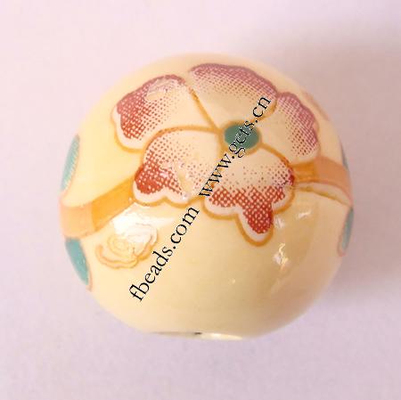 Decal Porcelain Beads, Round, different size for choice & with flower pattern, 1000PCs/Bag, Sold By Bag