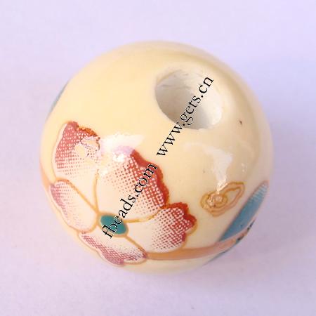 Decal Porcelain Beads, Round, different size for choice & with flower pattern, 1000PCs/Bag, Sold By Bag
