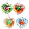 Innere Blume Murano Anhänger, Lampwork, Herz, zweifarbig & innen Blume, keine, 30x29mm, verkauft von PC