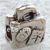 Zinc Alloy European Beads, Square, plated, without troll Approx 4mm 