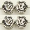 Plating Plastic Beads, Flower, antique silver color plated, 5mm 