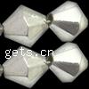 ABS Plastic Beads, Bicone, silver color plated, faceted, 5mm Approx 1.5mm 