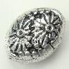 Plating Plastic Beads, Flat Round, antique silver color plated 