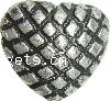 Plating Plastic Beads, Heart, antique silver color plated 