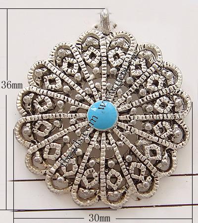 Zink Legierung Emaille Anhänger , Zinklegierung, Blume, plattiert, keine, 30x36x5mm, Bohrung:ca. 3mm, verkauft von PC