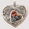 Zinc Alloy Enamel Pendants, Heart, plated, with heart pattern Approx 3mm 