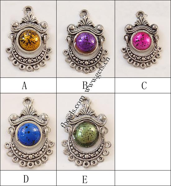 Enamel Zinc Alloy Connector, plated, with rhinestone, more colors for choice, 22x32x7mm, Hole:Approx 3mm, Sold By PC