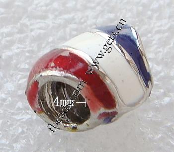 Emaille Zink Legierung Europa Perlen, Zinklegierung, Rohr, plattiert, ohne troll & großes Loch, keine, 12x10mm, Bohrung:ca. 4mm, verkauft von PC