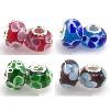 Lampwork Sterling Silver Double Core Beads, Rondelle Approx 4.5MM 