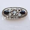 Enamel Zinc Alloy Connector, Oval, plated, with rhinestone Approx 2mm 