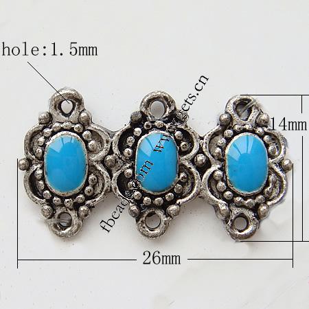 Enamel Zinc Alloy Connector, Oval, plated, with rhinestone, more colors for choice, 26x14x4mm, Hole:Approx 1.5mm, Sold By PC