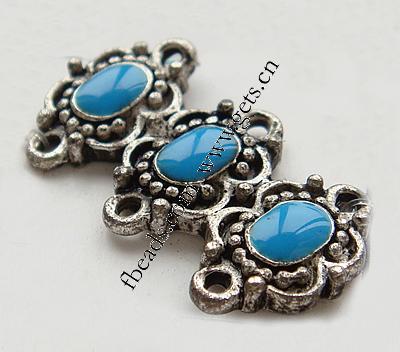 Enamel Zinc Alloy Connector, Oval, plated, with rhinestone, more colors for choice, 26x14x4mm, Hole:Approx 1.5mm, Sold By PC