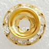 Rondelle Rhinestone Spacer, Brass, plated, with Mideast rhinestone Approx 2.8mm 