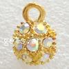 Zinc Alloy Rhinestone Pendants, Round, AB color plated, with rhinestone, cadmium free, 11mm Approx 2.8mm 