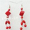 Coral Drop Earring, red   Inch 