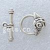 Zinc Alloy Toggle Clasp, Flower, single-strand cadmium free Approx 2mm 