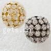 Ball Rhinestone Spacer, with Brass, Round, with Mideast rhinestone 16mm Approx 1.5mm 