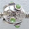 Rhinestone Zinc Alloy European Beads, plated, without troll & with rhinestone Approx 4mm 