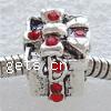 European Christmas Beads, Zinc Alloy, Cube, plated, without troll & with rhinestone Approx 4mm 