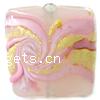 Gold Foil Lampwork Beads, Square, 14x9mm, Hole:Approx 2MM, Sold by PC