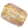 Gold Foil Lampwork Beads, Rectangle, 16x13x7mm, Hole:Approx 2MM, Sold by PC