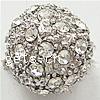 Rhinestone Zinc Alloy Beads, with Zinc Alloy, Round, plated lead free Approx 1.5mm 