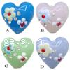 Handmade Lampwork Beads With Rhinestone, Heart, 20x20x10mm, Sold by PC