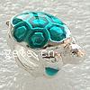 Enamel Zinc Alloy European Beads, Turtle, plated, without troll & large hole Approx 4.5mm 