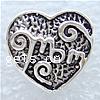 No Troll Thailand Sterling Silver European Beads, Heart, without troll & stripe Approx 4.5mm 