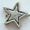 Zink Legierung Sterne Perlen, Zinklegierung, plattiert, großes Loch, keine, 12x4mm, ca. 500PCs/kg, verkauft von kg