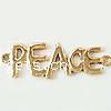 Letter Zinc Alloy Connector, word peace, plated, 1/1 loop Approx 2mm 