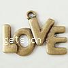 Zinc Alloy Message Pendants, Letter, word love, plated Approx 2.5mm 