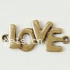 Letter Zinc Alloy Connector, word love, plated, 1/1 loop Approx 2mm 