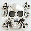 Zinc Alloy Connector Setting, Skull, plated cadmium free Approx 2mm 
