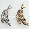Zinc Alloy Brooch Finding, Leaf, plated 