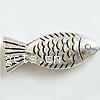 Zinc Alloy Animal Beads, Fish, plated cadmium free Approx 1.5mm 