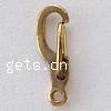 Brass Key Clasp, Oval, plated Approx 1.5mm 
