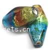 Foil Silver Lampwork Beads, Flat oval, 20x11x7mm, Hole:Approx 2MM, Sold by Lot