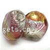 Foil Silver Lampwork Beads, Flat oval, 17x16x10mm, Hole:Approx 2MM, Sold by Lot