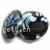 Handmade Lampwork Beads, Flat round, 16x7mm, Hole:Approx 2MM, Sold by Lot