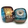 Foil Silver Lampwork Beads, Cube, 10mm Approx 2MM 