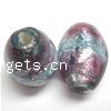 Foil Silver Lampwork Beads, Drum, 17x12mm, Hole:Approx 2MM, Sold by Lot
