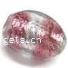 Foil Silver Lampwork Beads, Oval, 17x13mm, Hole:Approx 2MM, Sold by Lot