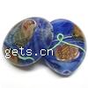 Handmade Lampwork Beads, Flat oval, 25x20x8mm, Hole:Approx 2MM, Sold by Lot
