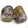 Foil Silver Lampwork Beads, Triangle, 15x11mm, Hole:Approx 2MM, Sold by Lot
