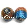 Foil Silver Lampwork Beads, Round, 15mm, Hole:Approx 2MM, Sold by Lot
