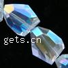Nugget Crystal Beads, Nuggets, AB color plated, faceted Inch 